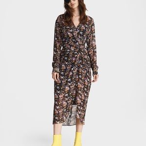 Rag&Bone Amber Floral Midi Dress Viscose Dress